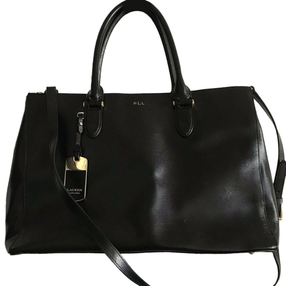 Black Leather Tote Bag